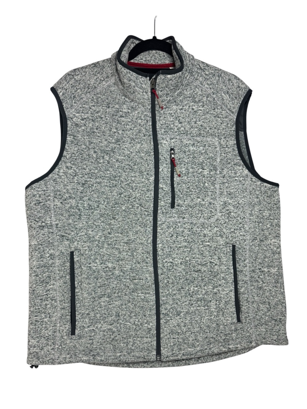 Orvis Sweater Fleece Vest Mens XL Extra Large Gray Heather Fish Hike Camp Warm